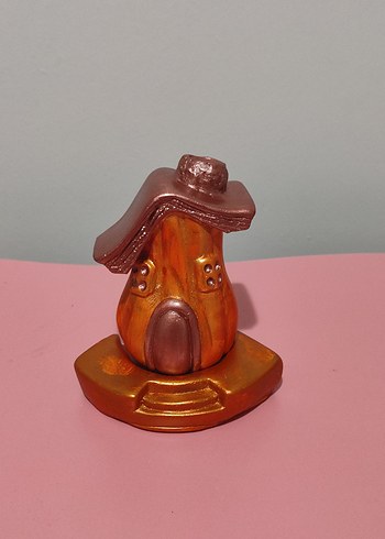 Mavi ve Bakır Renkli Minyatür Ev Figürü - Görsel 3