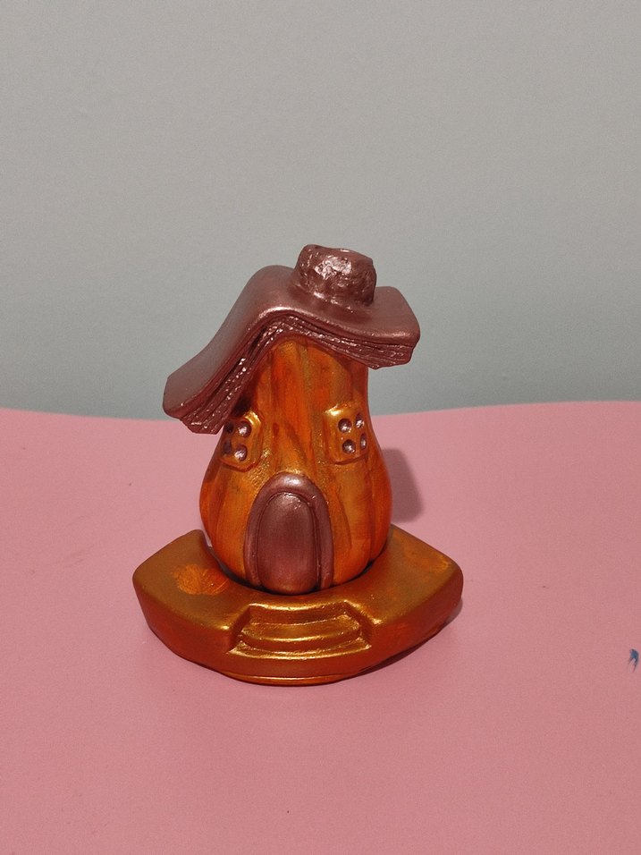 Mavi ve Bakır Renkli Minyatür Ev Figürü - Görsel 3