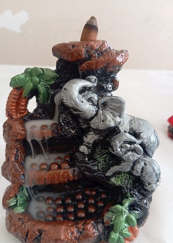 Renkli Fil Figürlü Dekoratif Süs tütsülük - Görsel 2