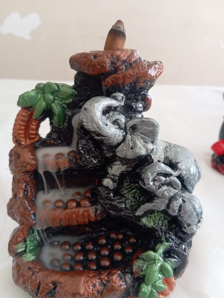 Renkli Fil Figürlü Dekoratif Süs tütsülük - Görsel 2