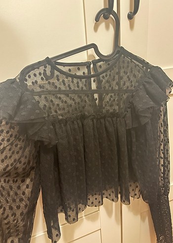 Trendyol & Milla Siyah Fırfırlı Gotik Bluz