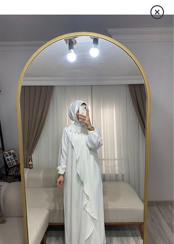 Beyaz Kadın Uzun Kollu mevlit elbisesi - Görsel 2