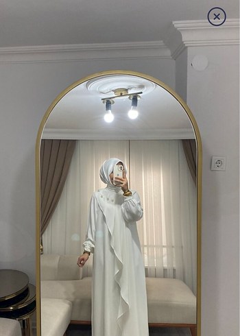 Beyaz Kadın Uzun Kollu mevlit elbisesi - Görsel 5