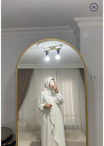 Beyaz Kadın Uzun Kollu mevlit elbisesi - Görsel 4