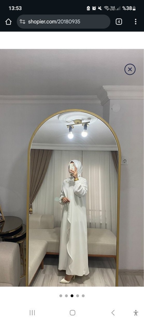 Beyaz Kadın Uzun Kollu mevlit elbisesi - Görsel 3