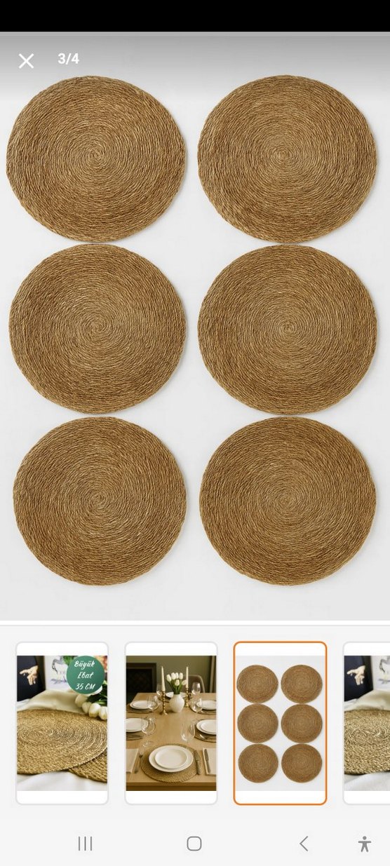 35 cm Bohem Hasır El Yapımı Amerikan Servis - Görsel 2