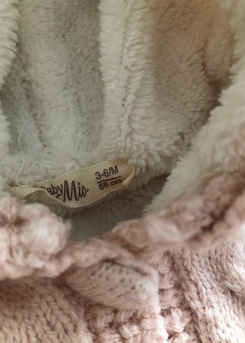 Kapüşonlu Pembe Örgü Bebek Tulumu - Görsel 4