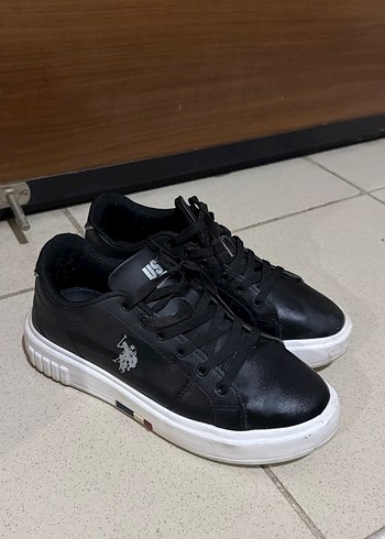 U.S Polo Assn. Siyah Deri Sneaker