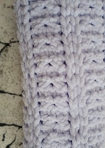 lila  Örgü Bebek Battaniyesi - Görsel 10