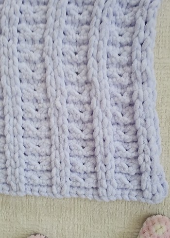 lila  Örgü Bebek Battaniyesi - Görsel 4