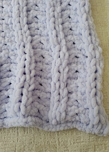 lila  Örgü Bebek Battaniyesi - Görsel 3