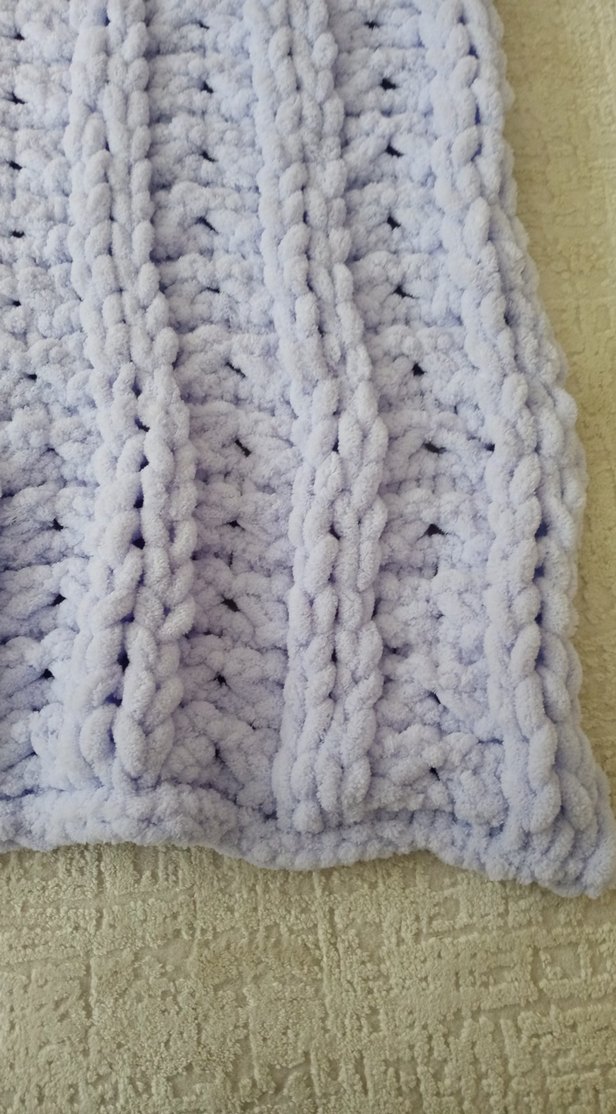 lila  Örgü Bebek Battaniyesi - Görsel 3