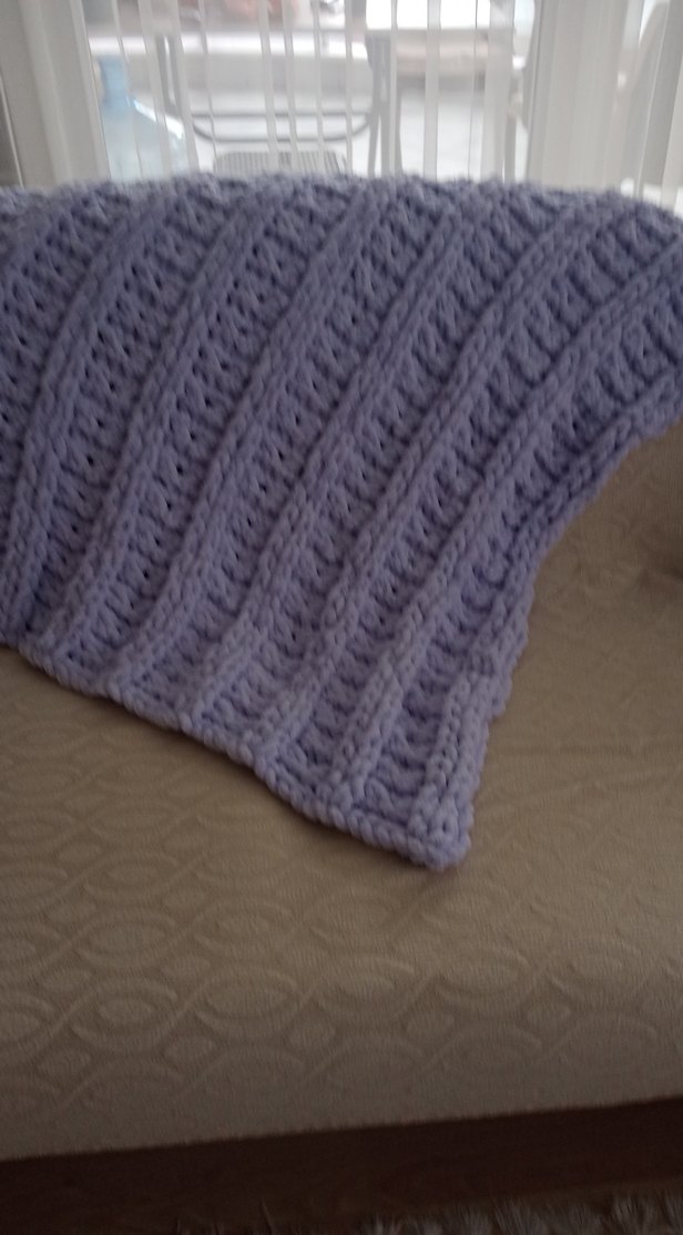 lila  Örgü Bebek Battaniyesi - Görsel 5