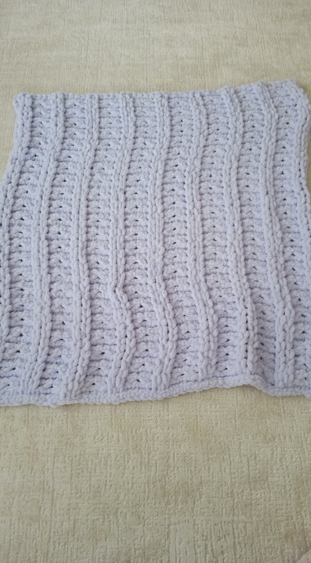 lila  Örgü Bebek Battaniyesi - Görsel 2