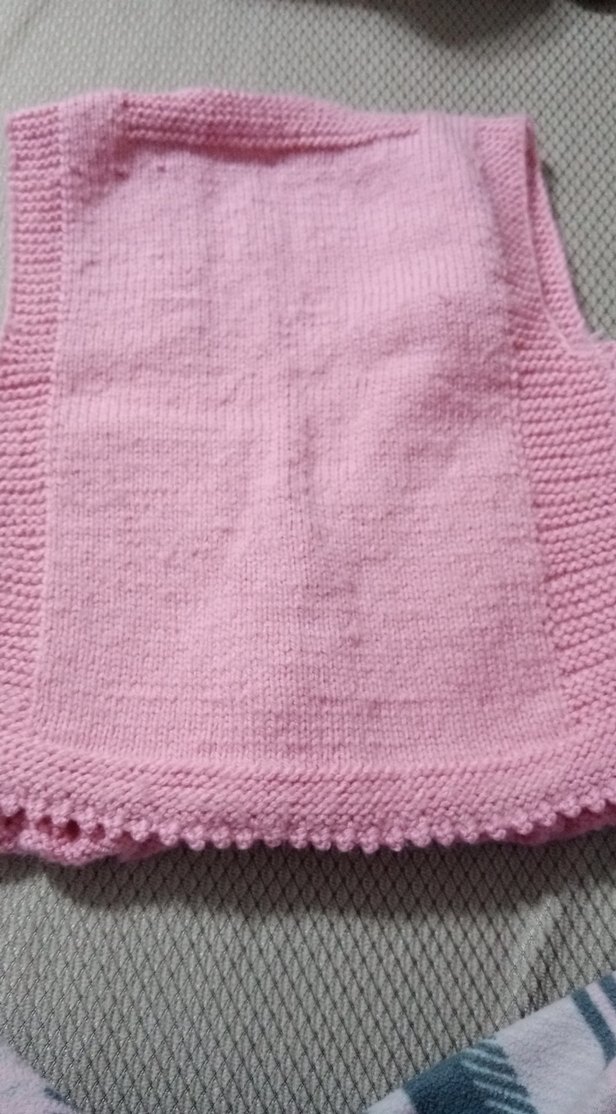 Kız Çocuk Pembe Örgü Kolsuz Yelek - Görsel 3