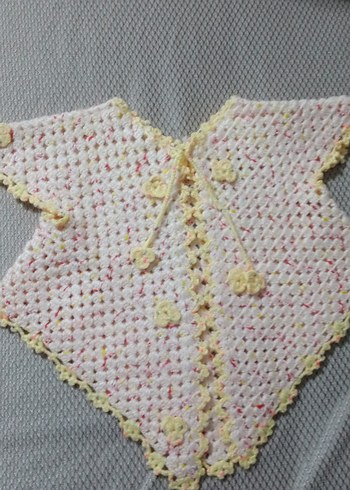 Nakışlı, Bohem Tarzı Kız Çocuk Triko Hırka - Görsel 2