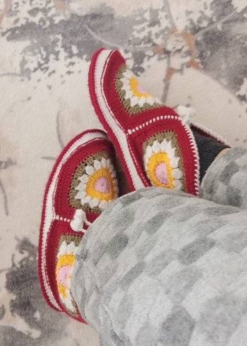 Renkli  Örgü Kadın patik - Görsel 5