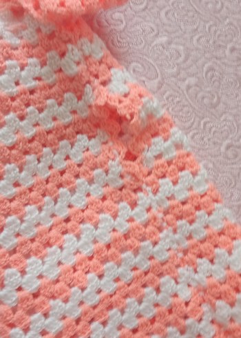 Kız Çocuk Renkli Örgü Panço ve Saç Bandı - Görsel 4