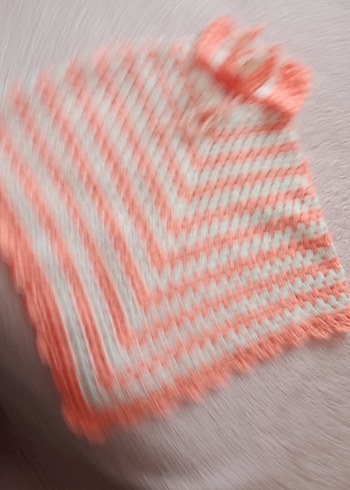 Kız Çocuk Renkli Örgü Panço ve Saç Bandı - Görsel 8