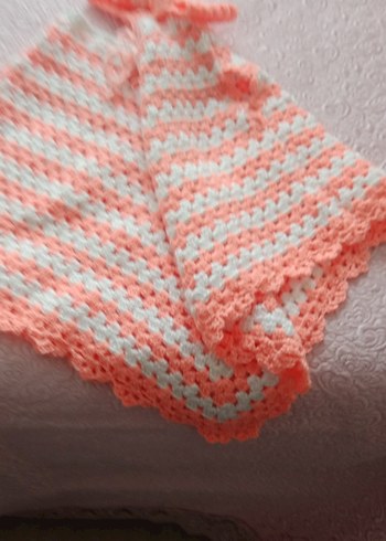 Kız Çocuk Renkli Örgü Panço ve Saç Bandı - Görsel 5