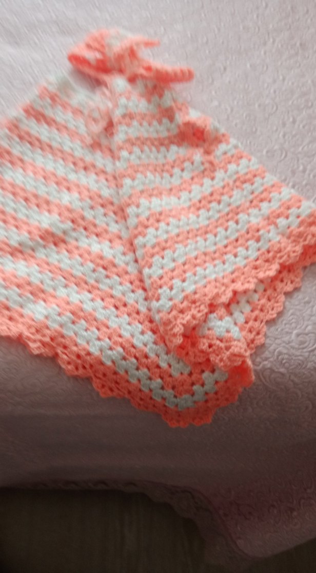 Kız Çocuk Renkli Örgü Panço ve Saç Bandı - Görsel 5