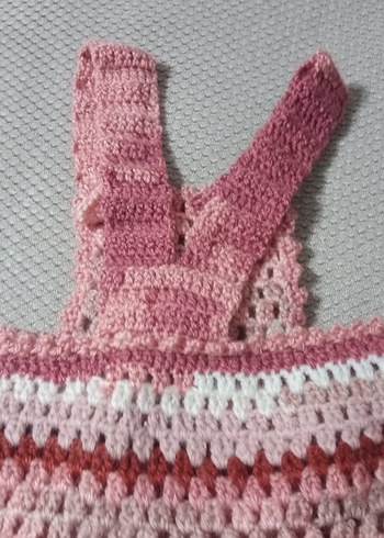 Kız Çocuk Örgü Askılı Elbise - Görsel 7