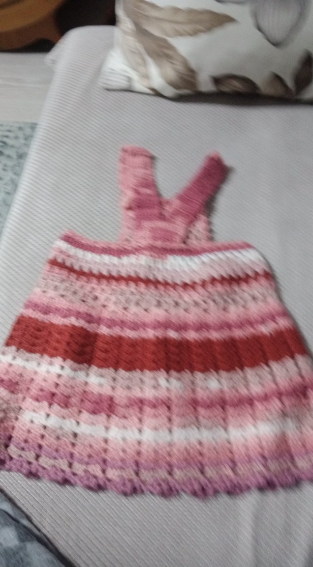 Kız Çocuk Örgü Askılı Elbise - Görsel 4