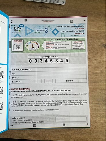  345 tyt matematik denemesi