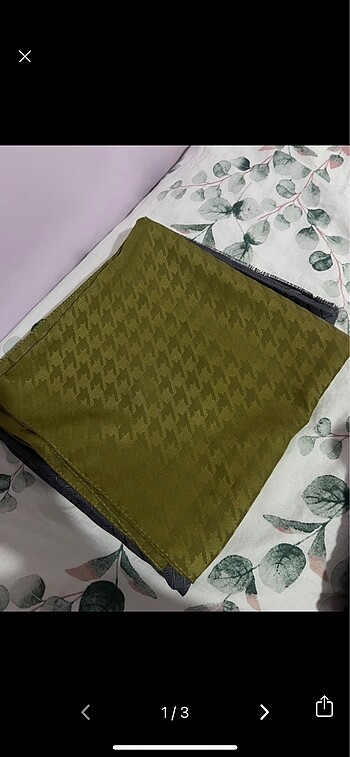 Yağ yeşili kazayağı desen şal