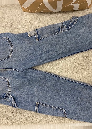 36 Beden mavi Renk Zara kargo jean