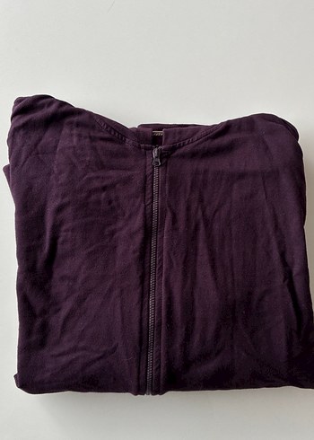 Mor Kapüşonlu Fermuarlı Kadın giyimi - Görsel 5