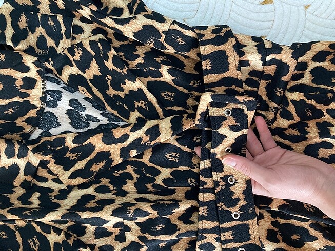 m Beden Maksi Leopar Elbise