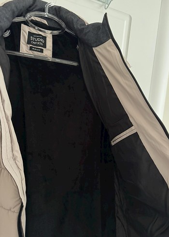 Bej renk Fermuarlı Erkek Midi Mont - Görsel 3