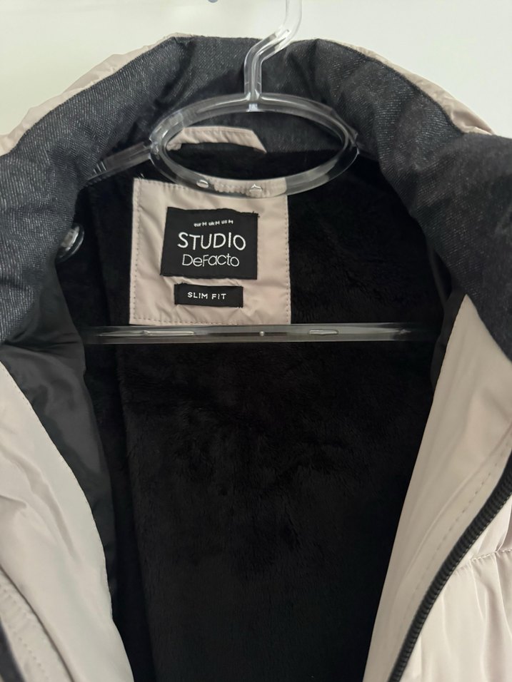 Bej renk Fermuarlı Erkek Midi Mont - Görsel 4