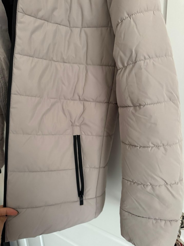 Bej renk Fermuarlı Erkek Midi Mont - Görsel 2