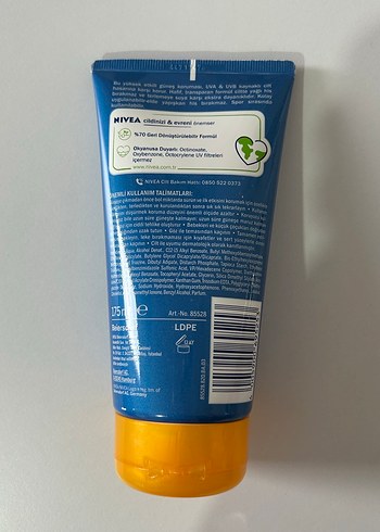 Nivea Sıfır paket Nivea Sun Güneş Kremi