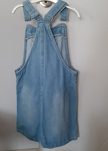 #lcw Kız çocuk Renkli Payetli Kot Salopet elbise. - Görsel 2