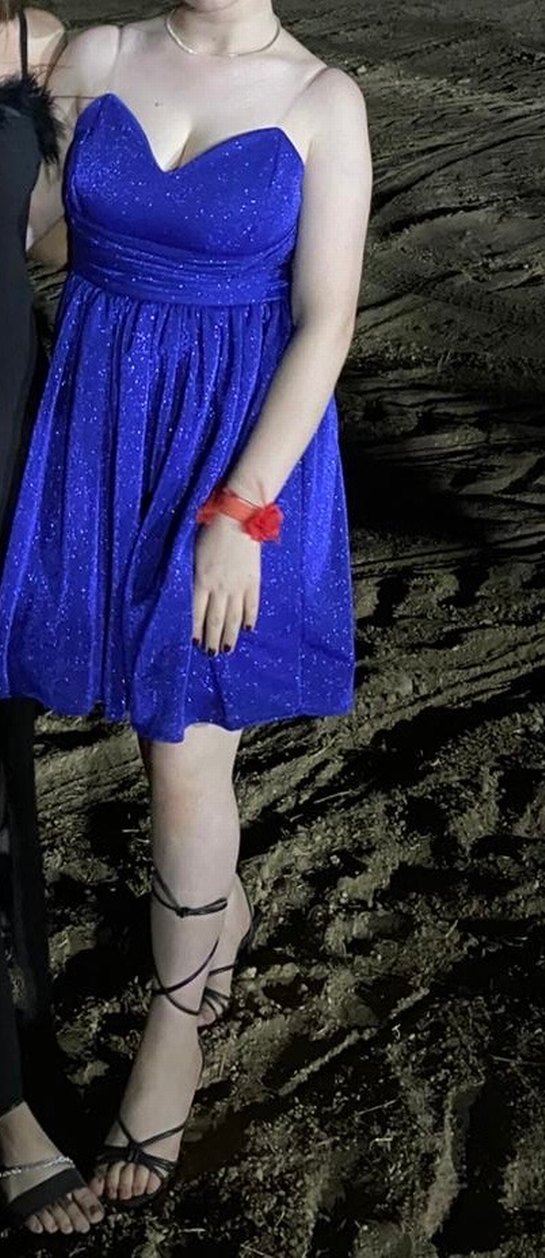 Mavi Askılı Midi Elbise - Görsel 2