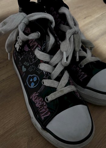 Kız Çocuk Siyah Bağcıklı Sneaker - Görsel 4