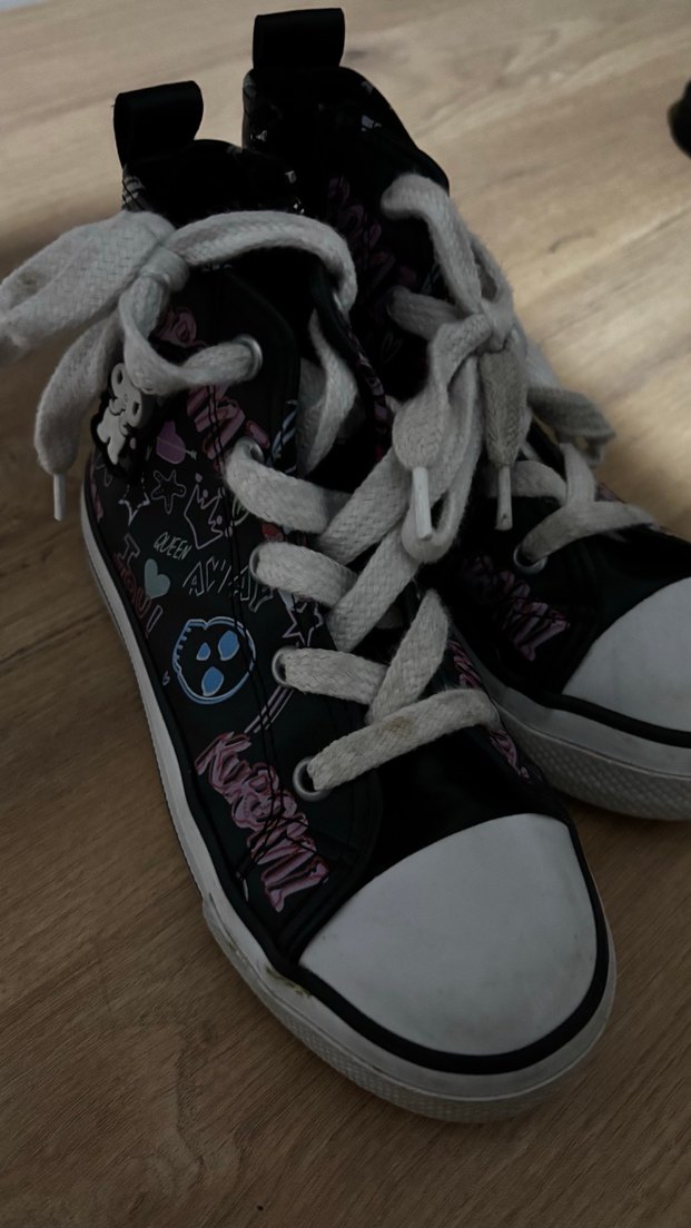 Kız Çocuk Siyah Bağcıklı Sneaker - Görsel 4