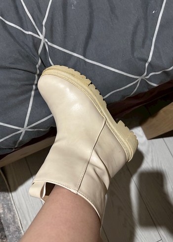 Beyaz Platform Topuklu Kadın Bot - Görsel 4