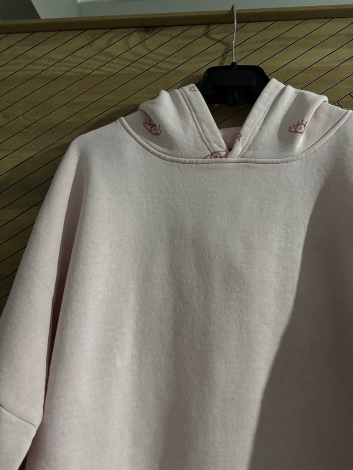 Kadın pembe Kapüşonlu Rahat Sweatshirt - Görsel 2