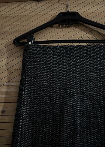 Gri Midi Triko Kadın Kalem Etek - Görsel 2