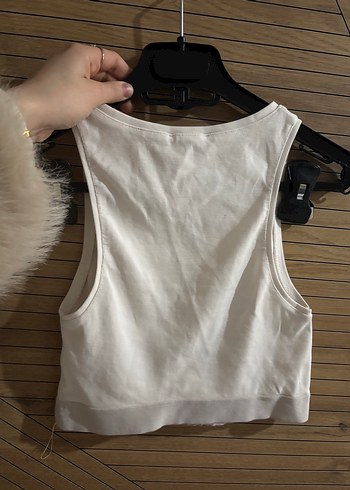 Beyaz Kolsuz Mini Pamuklu Atlet - Görsel 3