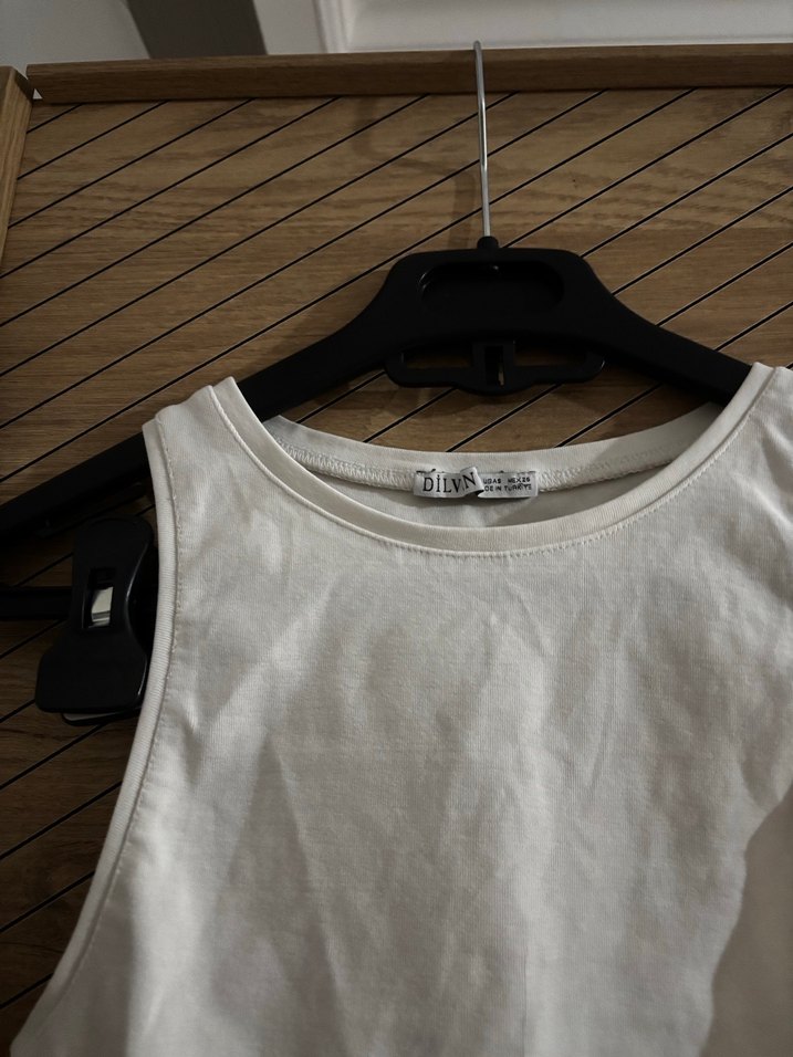 Beyaz Kolsuz Mini Pamuklu Atlet - Görsel 2