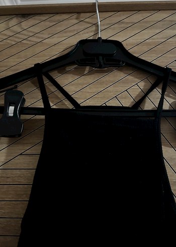 Siyah İnce Askılı Mini Atlet - Görsel 2