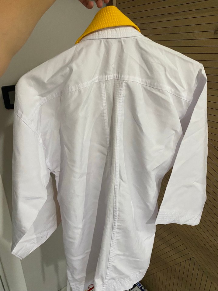 Sarı Kuşaklı Beyaz kickboks önlüğü - Görsel 4