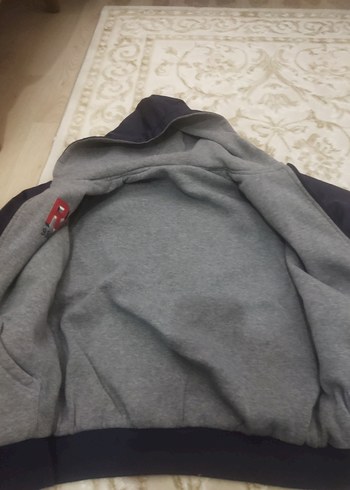 Gri Kapüşonlu Fermuarlı Erkek Çocuk Ceketi - Görsel 2