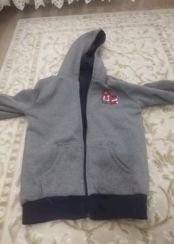 Gri Kapüşonlu Fermuarlı Erkek Çocuk Ceketi - Görsel 14