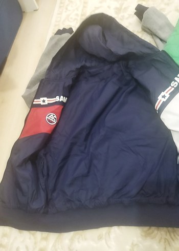 Gri Kapüşonlu Fermuarlı Erkek Çocuk Ceketi - Görsel 4